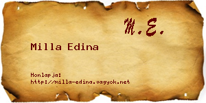 Milla Edina névjegykártya