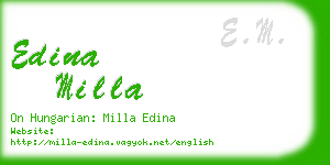 edina milla business card